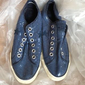 Converse women shoes blue sparkling size 8